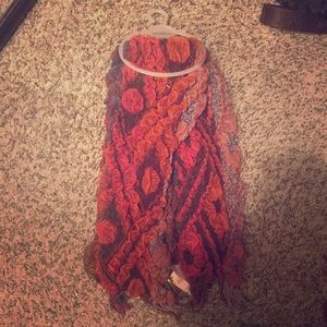 Multicolor fringe scarf